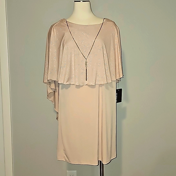 Enfocus Studio Dresses & Skirts - EN FOCUS Studio woman Sparkly Nude + Gold Sheer Tank Dress 16W NWT